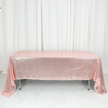 Rose Gold Seamless Premium Sequin Rectangle Tablecloth 60"x126"
