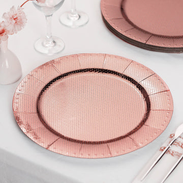 Rose Gold Disposable Charger Plates for Elegant Tablescapes