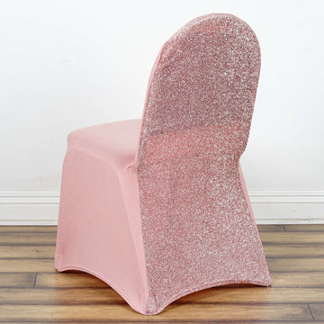 Elevate Your Event with the Rose Gold Spandex Stretch Banquet Chair Cover