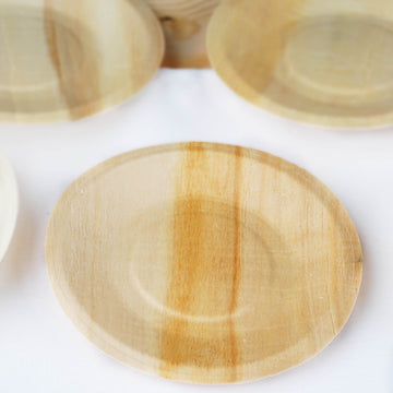 Eco Friendly Birchwood Wooden Dessert Plates - Natural and Elegant