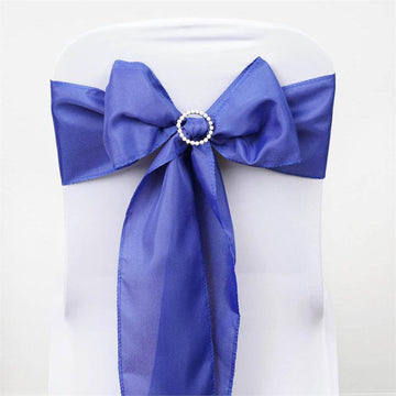 Elevate Your Event Decor with Royal Blue Polyester Chair Sashes