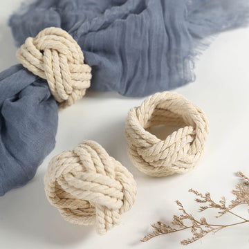 Add a Touch of Rustic Elegance with Cream Burlap Napkin Rings