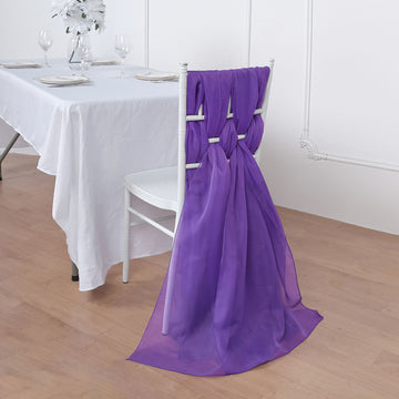 Create a Stylish and Memorable Event with Purple Chiffon Chair Sashes