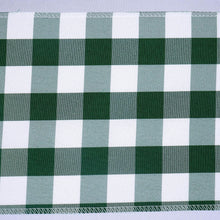 Polyester chair sashes made of green and white checkered fabric