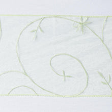 5 PCS | 7 Inch x108 Inch | Apple Green Embroidered Organza Chair Sashes | eFavorMart