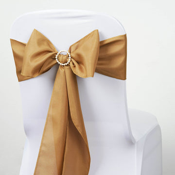 Create a Dreamy Atmosphere with Gold Polyester Chair Sashes