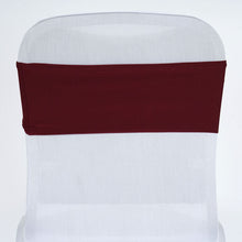 5 Pack Burgundy Spandex Stretch Chair Sashes Bands Heavy Duty with Two Ply Spandex - 5x12inch