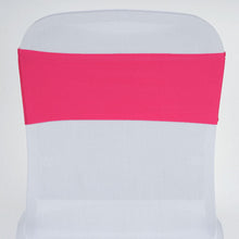 5 Pack Fuchsia Spandex Stretch Chair Sashes Bands Heavy Duty with Two Ply Spandex - 5x12inch
