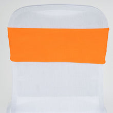 5 Pack Orange Spandex Stretch Chair Sashes Bands Heavy Duty with Two Ply Spandex - 5x12inch