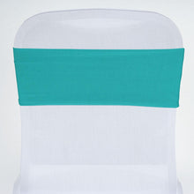5 Pack Turquoise Spandex Stretch Chair Sashes Bands Heavy Duty with Two Ply Spandex - 5x12inch