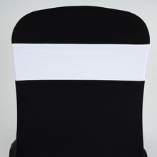 5 Pack White Spandex Stretch Chair Sashes Bands Heavy Duty with Two Ply Spandex - 5x12inch