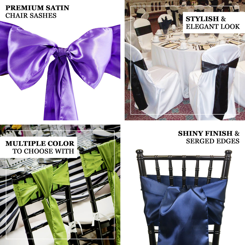 5-Pack Emerald Green Satin Chair Sashes