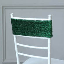 5 Pack Metallic Shimmer Tinsel Spandex Hunter Emerald Green Chair Sashes