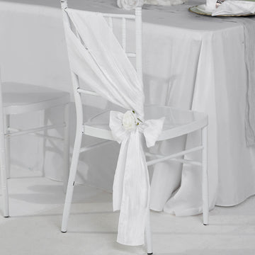Elevate Your Event with White Accordion Crinkle Taffeta Chair Sashes