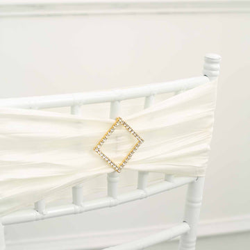Complete Your Event Decor with the Gold Rhinestone Metal Chair Band Brooch