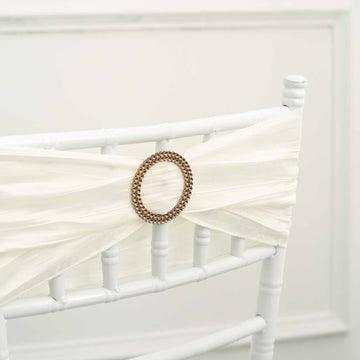 Create a Stunning Look with the 20 Pack Antique Gold Diamond Circle Chair Sash Band Buckle