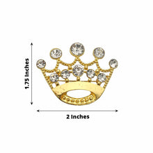 Gold Crown with Rhinestones Sash Buckles & Clip Pins