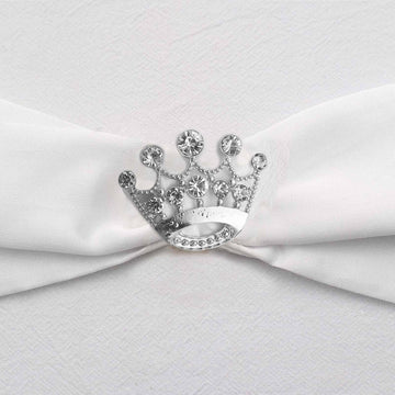 Elegant Silver Rhinestone Crown Buckle for Event Decor