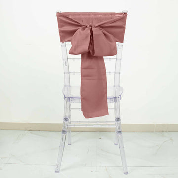 Cinnamon Rose Polyester Chair Sashes - Add Elegance to Your Event Decor
