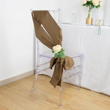 Elevate Your Event Decor with Taupe Polyester Chair Sashes