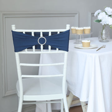 Elevate Your Event with Navy Blue Spandex Chair Sashes