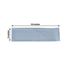 5 Pack Dusty Blue Spandex Stretch Chair Sashes Bands Heavy Duty with Two Ply Spandex 5x12inch