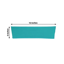 5 Pack Turquoise Spandex Stretch Chair Sashes Bands Heavy Duty with Two Ply Spandex - 5x12inch