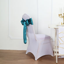 5 Pack Satin Chair Sashes 6 Inch x 106 Inch in Teal Color