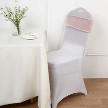 Decorative Velvet Chair Bands In Blush Rose Gold