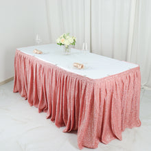 Blush Rose Gold Pleated Table Skirt 17 Ft With Velcro