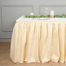Banquet Folding Polyester Table Skirt 14 Ft Beige