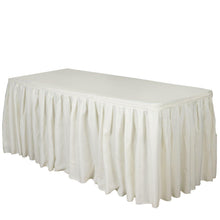 Pleated Polyester Table Skirt In Ivory 21 Feet