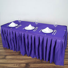 Pleated Polyester Table Skirt In Purple 14 Feet