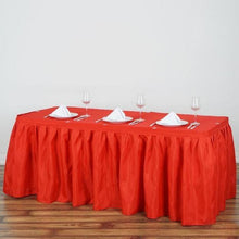 17 Feet Pleated Polyester Table Skirt In Red Color