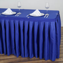 Royal Blue Polyester Table Skirt With Pleats 21 Feet
