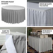 14 Feet Silver Pleated Polyester Table Skirt