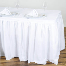 White Polyester Table Skirt With Pleats 14 Feet