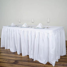 14 Feet Pleated Polyester Table Skirt In White Color
