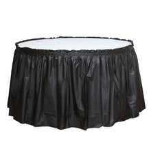 Waterproof Disposable Plastic Table Skirt In Black Color With Ruffled Design 14 Feet