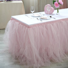 14 FT Blush - Rose Gold 4 Layer Tulle Tutu Pleated Table Skirts