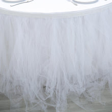 4 Layered White Tulle Tutu Table Skirt 14 Feet Long