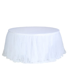 4 Layered White Tulle Tutu Table Skirt 17 Feet Long