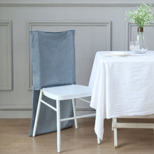 Buttery Soft Velvet Dusty Blue Chiavari Chair Solid Back Slipcover
