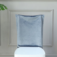 Chiavari Chair Buttery Soft Velvet Solid Back Slipcover in Dusty Blue Color