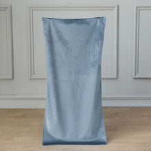 Dusty Blue Chiavari Chair Solid Back Slipcover in Buttery Soft Velvet Fabric