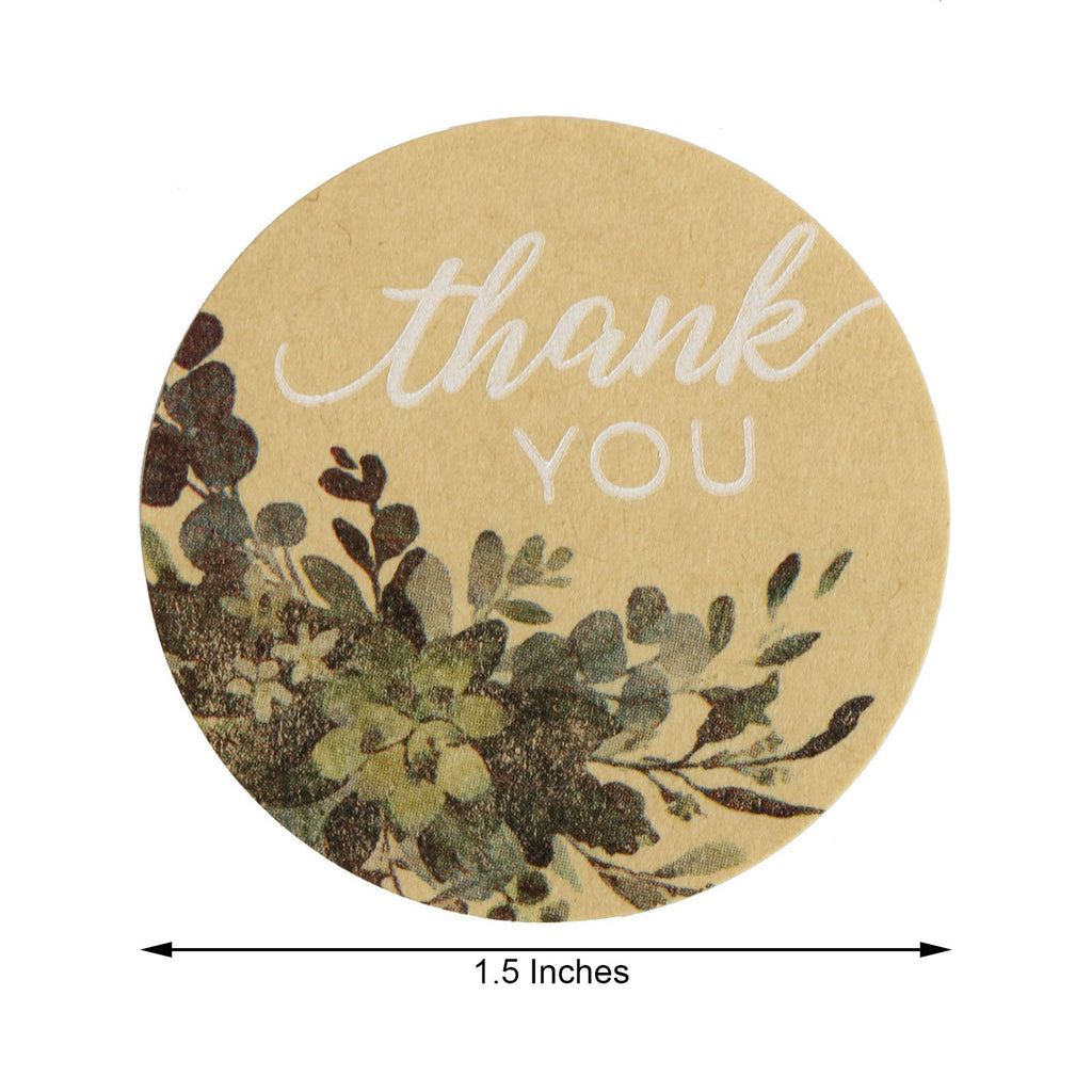 Efavormart 500pcs - 1.5 inch Round Thank You Stickers Roll with Purple Foil Text Floral Design, DIY Envelope Seal Labels for DIY, Party, Weddings