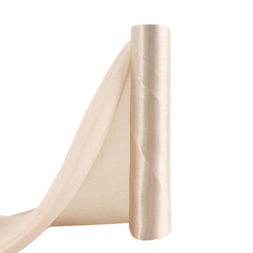 Elegant Beige Satin Fabric Bolt for DIY Craft and Event Decor