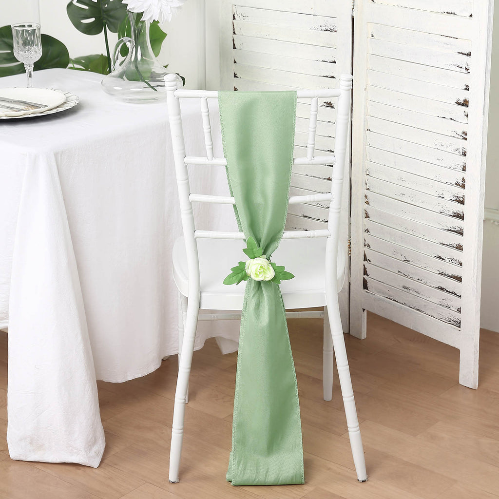 5-Pack Sage Green Polyester Chair Sashes
