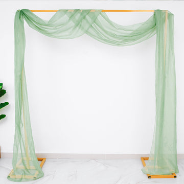 Sage Green Sheer Organza Wedding Arch Draping Fabric, Long Curtain Backdrop Window Scarf Valance 18ft