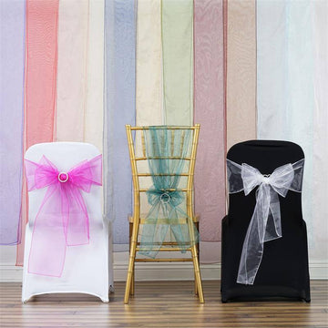 Elegant Ivory Organza Sashes for Stunning Event Décor